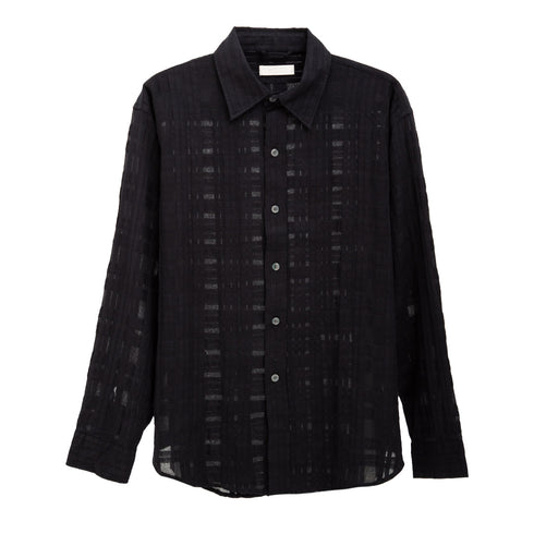 Mfpen Crinkle Shirt Black Check M124-37 Degli Uberti